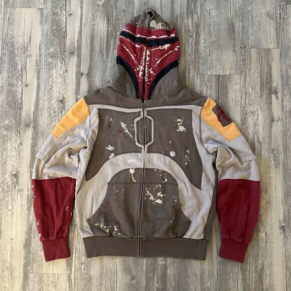 Vintage Marc Ecko Cut & Sew STAR WARS Boba Fett Full Zip Hoodie Size Small - Picture 1 of 9